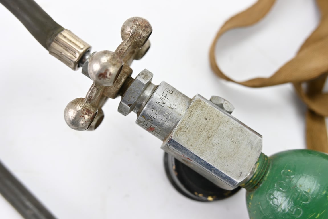USAAF WW2 H-1 Bailout Oxygen Bottle and carrier