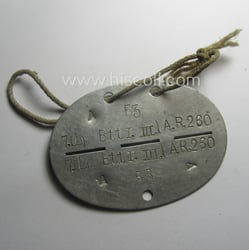 Aluminium-based, WH (Heeres) ie. 'leichte Artillerie'-related ID-disc bearing...