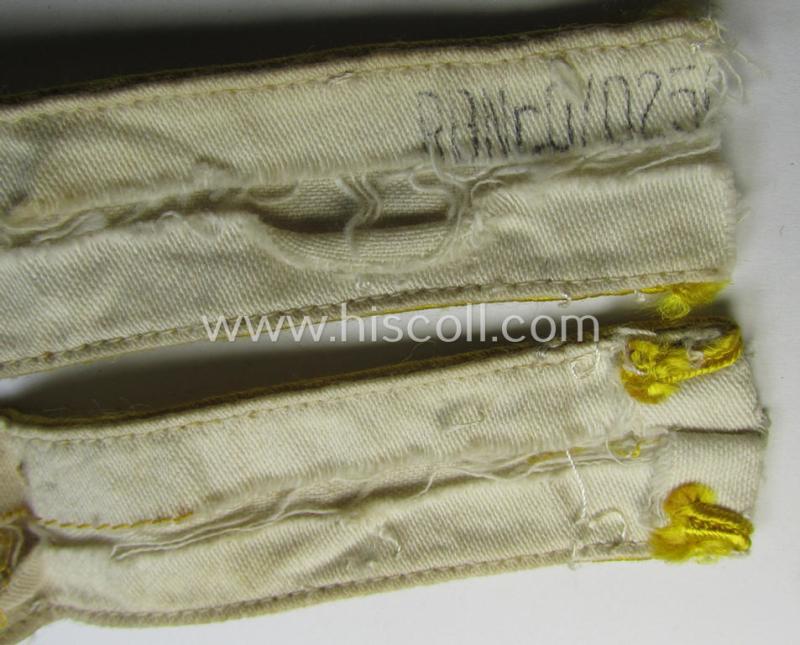 Superb, WH cuff-title (ie. 'Ärmelstreifen') entitled: 'Kreta' (being an example that bears a printed 'RbN.'-numeral and that comes in an issued-, clearly worn- and/or most certainly once tunic-attached, condition)