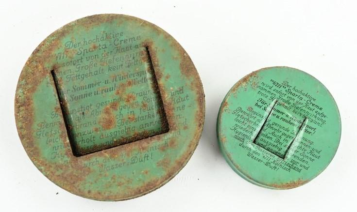 German Third Reich Era Sparta Creme Tin Cans