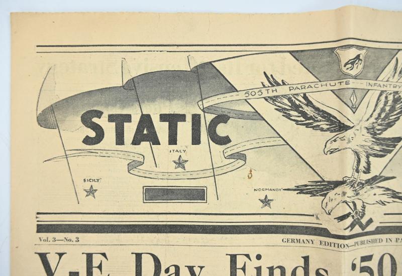 US WW2 505th Parachute Infantry Regiment Newspaper 'Static Line' Paris Edition