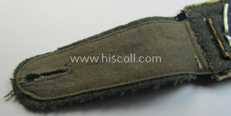 Superb - albeit regrettably single! - WH (Heeres) neatly 'cyphered', NCO-type (ie. 'M36'- ie. 'M40'- and/or rounded-styled pattern) shoulderstrap having the white-coloured branchcolour as intended for an: 'Oberfeldwebel des Wachbatallions Wien...