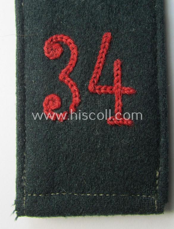 Single - and actually not that often seen! - WH (Heeres) EM-type (ie. 'M36-/M40'-pattern- and 'pointed styled-') 'cyphered' shoulderstrap as was intended for usage by a: 'Soldat des Artillerie-Regiments 34'