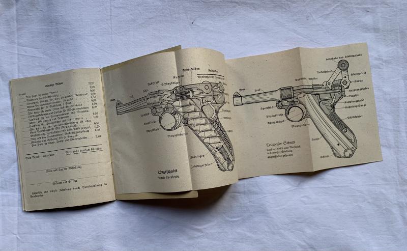 German P08 Weapons Training Booklet
