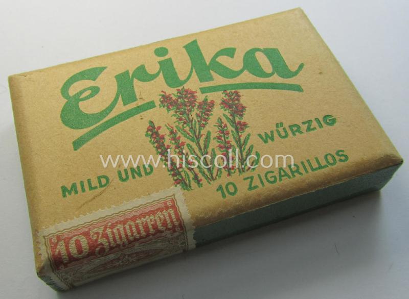 WH-era, unissued (ie. full!) cigarillos-package of the make: 'Erika - Mild und Würzig'