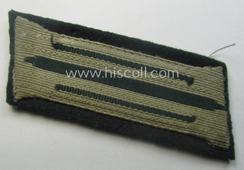 Truly used- and tunic-removed pair of WH (Heeres) 'standard-issue'-pattern WH (Heeres) collar-tabs (or: 'Einheitskragenspiegel') being of the 'generic-pattern'