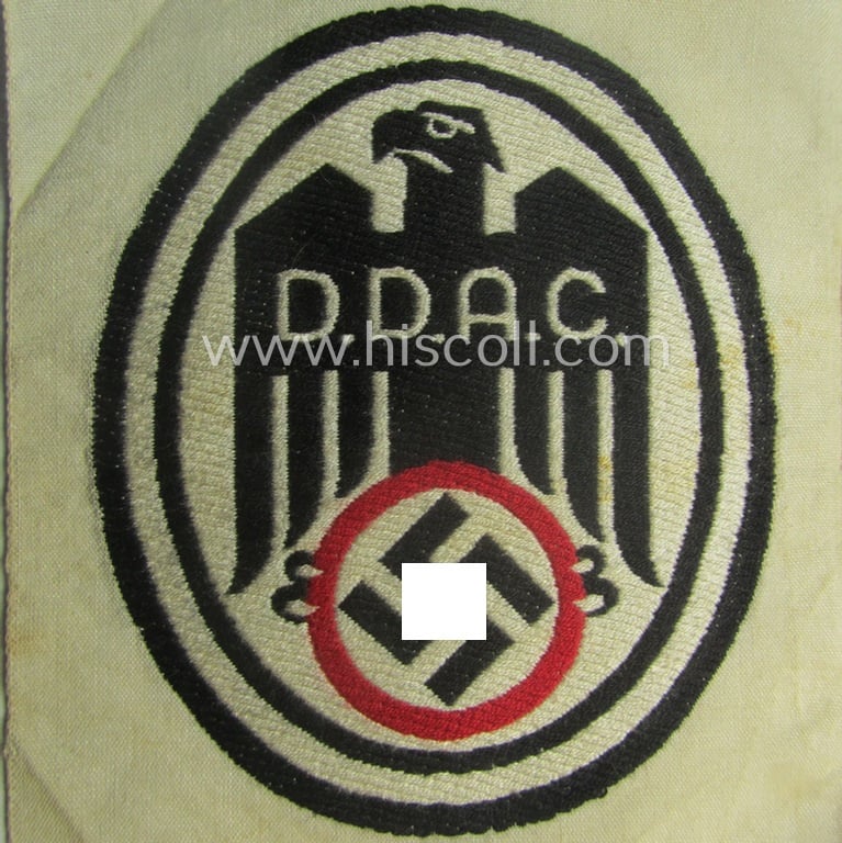 Unusually seen, so-called: D.D.A.C. (ie. 'Der Deutsche Automobil Club'-) related multi-coloured eagle-device as executed in 'BeVo'-weave pattern (that comes in a 'virtually mint- ie. unissued' condition)
