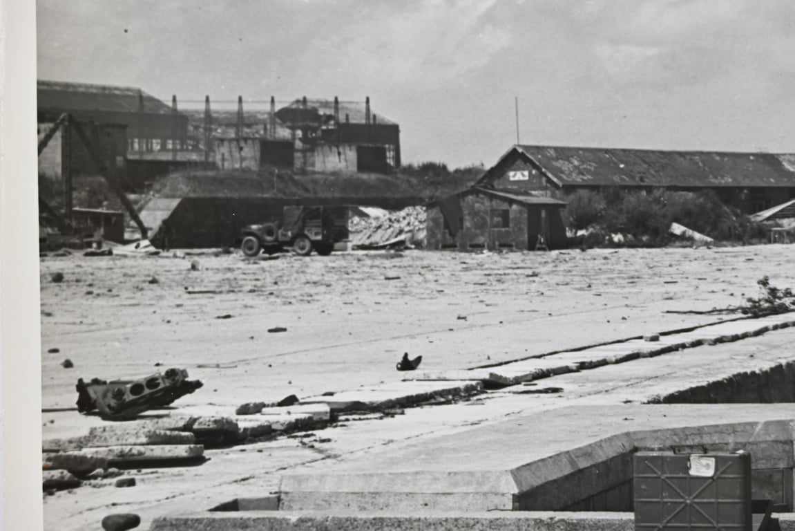US WW2 Press Photo 'Bombed Cherbourg'