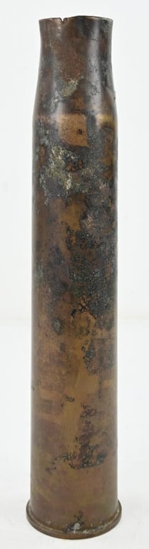 British WW2 Ordnance Quick-Firing 6-pounder 7 cwt Brass Artillery Canon Shell