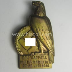 Commemorative, golden-bronze-toned N.S.D.A.P.-related day-badge (ie. 'tinnie') as issued...