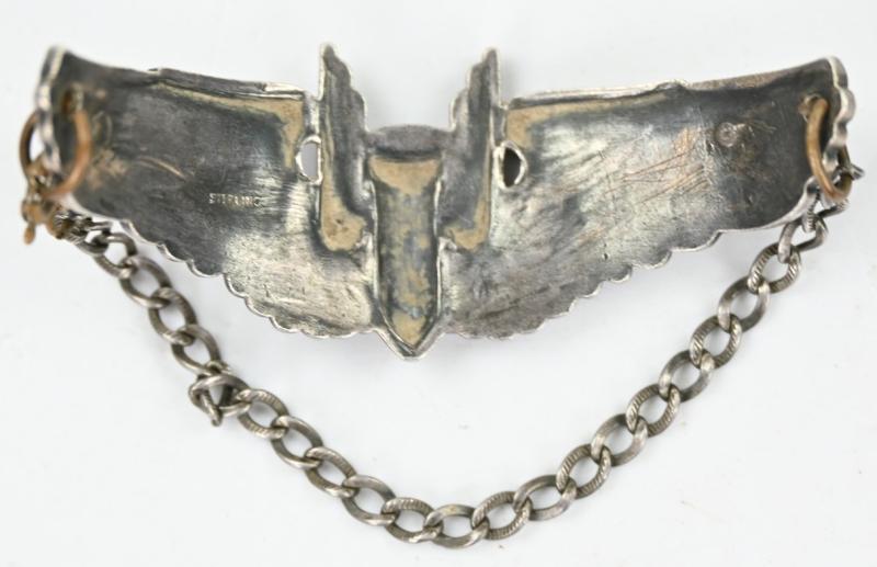 USAAF WW2 Bombadier Wings Sterling Silver Bracelet