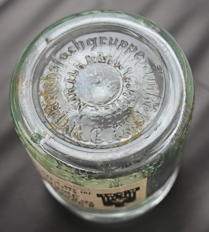 German RDKl. Glass Honey Pot