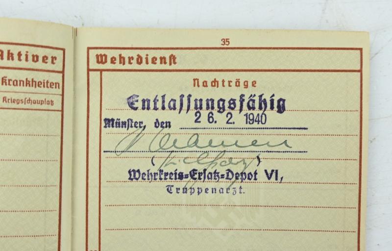 German WH Wehrpass WW1 Veteran