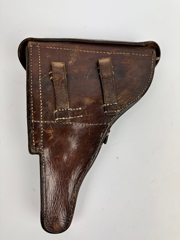 Nice brown early p08 holster Maker R.Ehrhardt Poessneck 1937