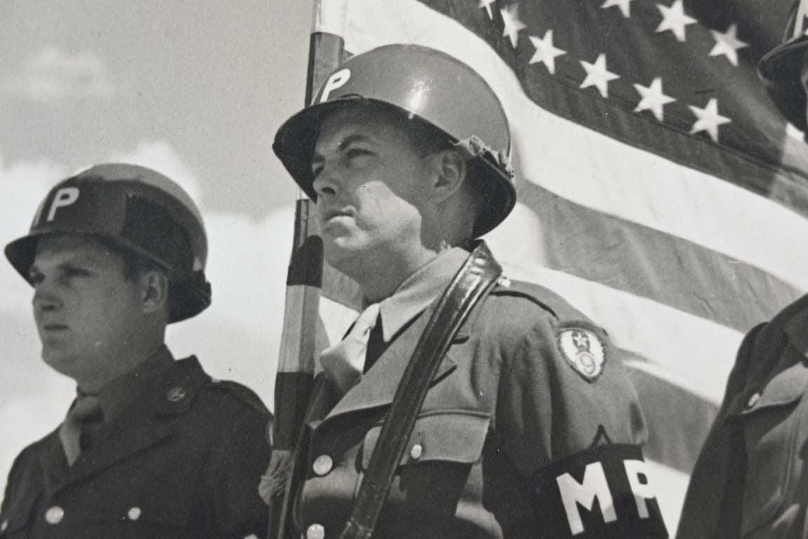US WW2 Press Photo 'Color Guard'
