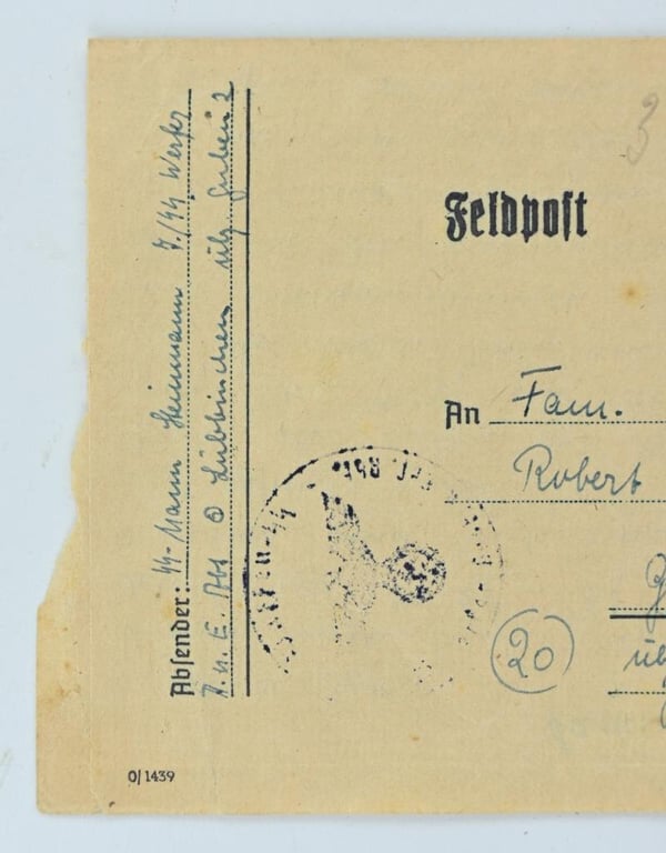 German Waffen-SS Feldpost Letter with Envelop