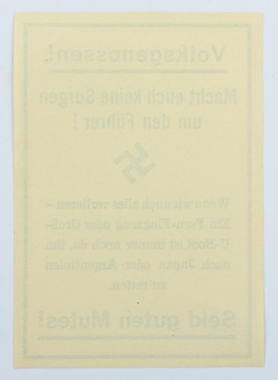 Allied WW2 Droppingsflyer 'Volksgenossen'