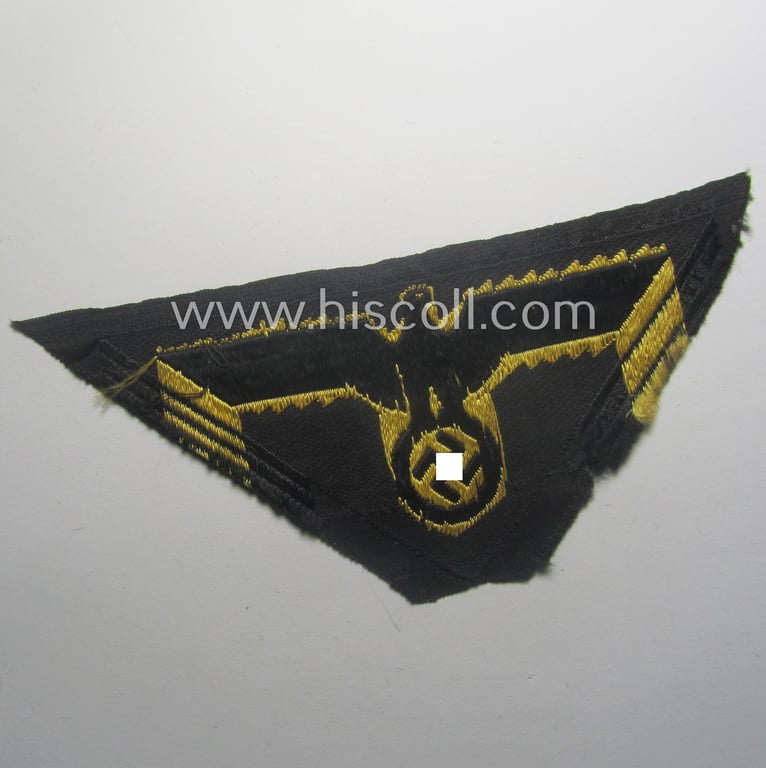 Scarcely found, RB- ('Reichsbahn'-) related, later-war-period- (ie. 'M44'-pattern) 'BeVo-'woven arm-eagle as was specifically intended for usage by an official of the: 'Deutsche Reichsbahn'