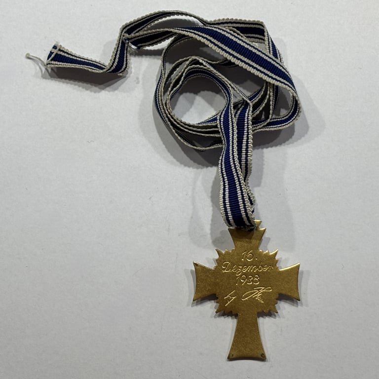 Mother's Cross in Gold with full ribbon