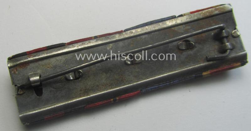 4-pieced, WWII- (ie. TR-) period ribbon-bar (ie. 'Feld- o. Bandspange') showing various WWII-period awards (amongst which a Czech 'Anschluss'-medal with attached tiny but very detailed 'PB'-bar)