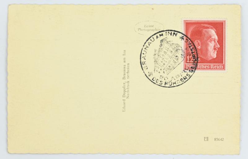 German Third Reich Postcard Adolf Hitler's Birthplace