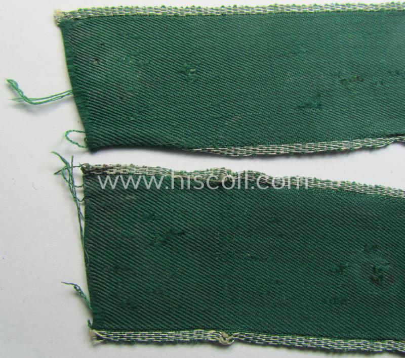 Attractive - and actually not that easily encountered! - customs-related cuff-title (ie. 'Ärmelstreifen des Reichsfinanzverwaltung- o. Zollgrenzschutz') being a detailed example as executed in the so-called: 'flatwire'- (ie. 'BeVo-weave'-) patt...