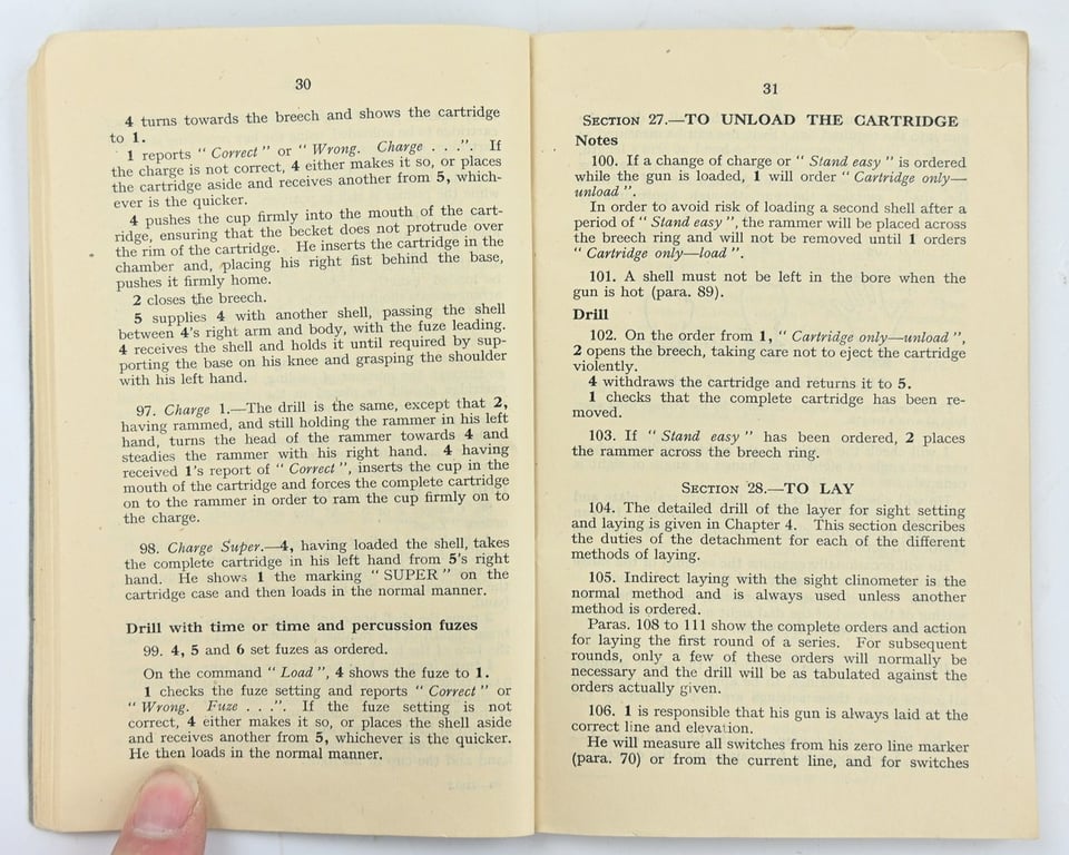 British WW2 25pds Artillery Gun Drill Manual