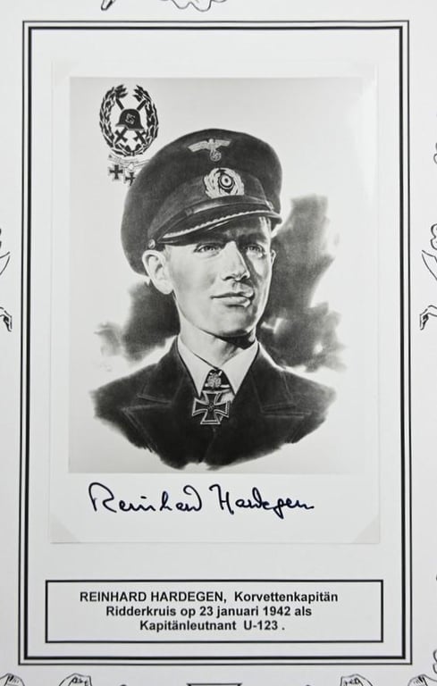 Signature of Kriegsmarine KC-OLC Recipient 'Reinhard Hardegen'