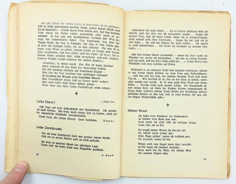 German Third Reich Booklet '..und fielen vor dem Feinde-und werden leben'