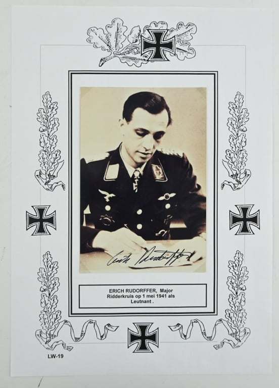 Signature of Luftwaffe KC-OLC & S Recipient 'Erich Rudorffer'