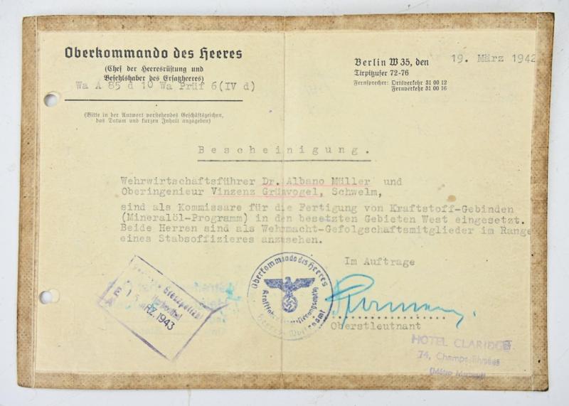 German Third Reich Grouping Oberingenieur 'Vinzenz Grünvogel' and Developer of the Wehrmacht EinheitsKannister!