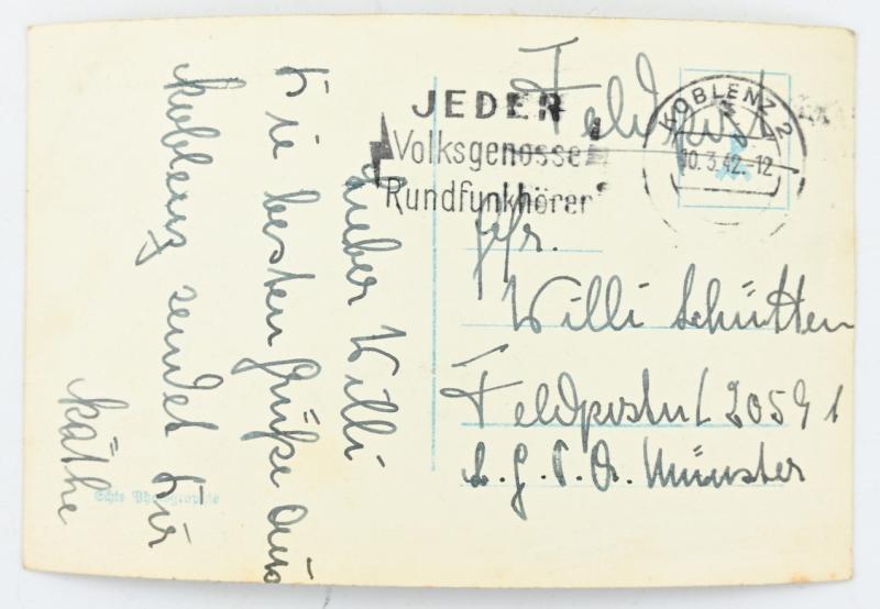 German Third Reich Period Postcard 'Koblenz'