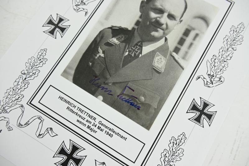 Signature of Luftwaffe KC-OLC Recipient 'Heinrich Trettner'