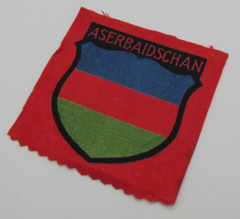 Wehrmacht ( Heer ) Printed 'Aserbaidschan' Volunteer Sleeve Shield