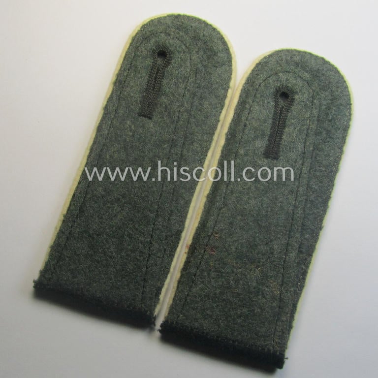 Pair of early-war-period, WH (Heeres), 'M40-pattern (rounded-styled and neatly 'cyphered') EM-type shoulderstraps as was intended for a: 'Soldat des Wehr-Ersatzdienstelle im Wehrkreises XVIII'