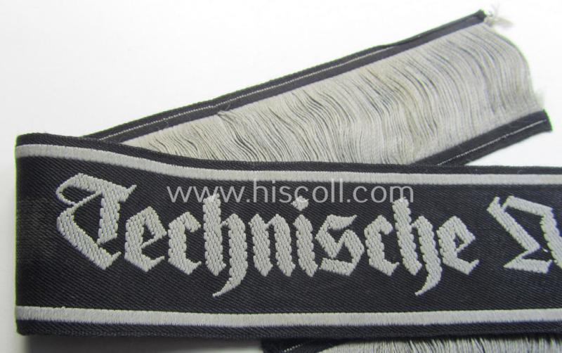 TeNo-cuff-title (ie. 'Ärmelstreifen') entitled: 'Technische Nothilfe' (= 'TeNo'), being an example as was woven in the neat 'BeVo'-weave pattern