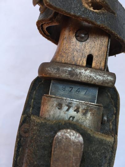 K98 Combat Bayonet with Leather Frog