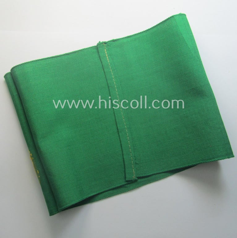 Wehrmacht-related, bright-green-coloured and/or linnen-based armband entitled: 'Feldgendarmerie' (as was specifically intended for usage by the staff of the notorious: 'Feldgendarmerie-Truppen')