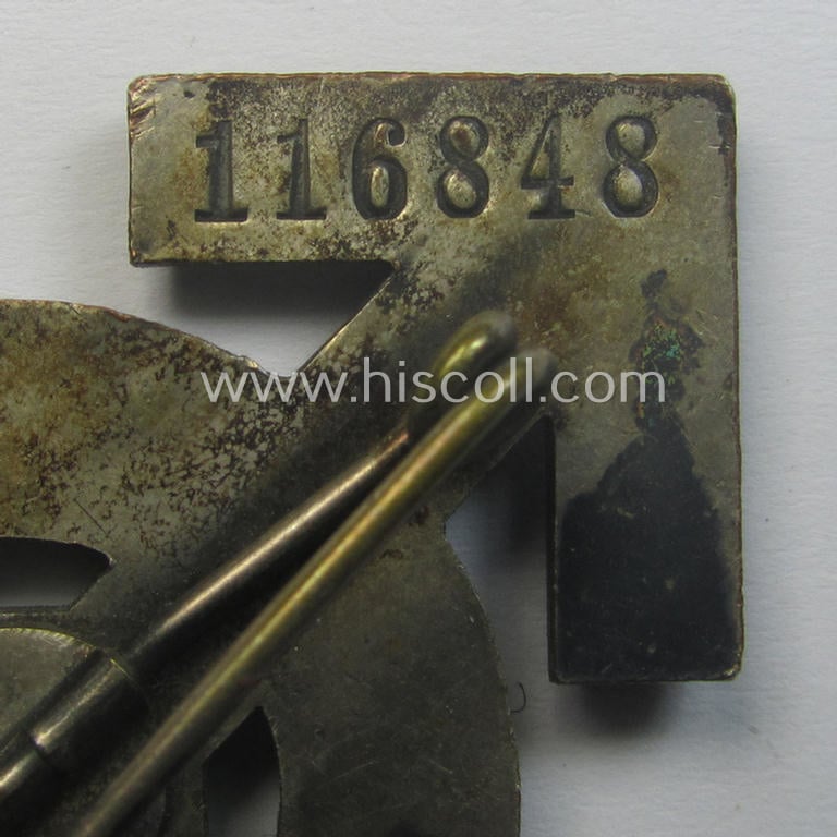 HJ (ie. 'Hitlerjugend'): 'Leistungsabzeichen in Silber' being a maker- (ie. 'RzM M1/63'-) marked example with unique bearers'-number: '116848'