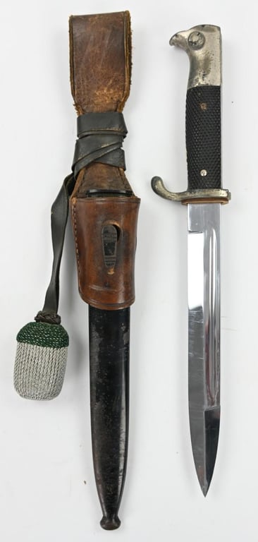 German WH Short K98 Parade Dress Bayonet with Frog and Portopee