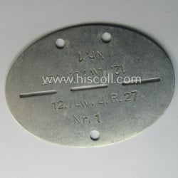 Aluminium-based, WH (Luftwaffe) ie. 'Feld-Divisionen'-related ID-disc bearing the...
