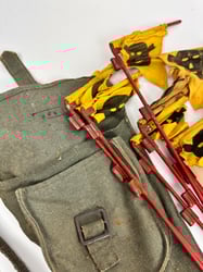 German WH Gas Warning Flag Set with  Carrying...