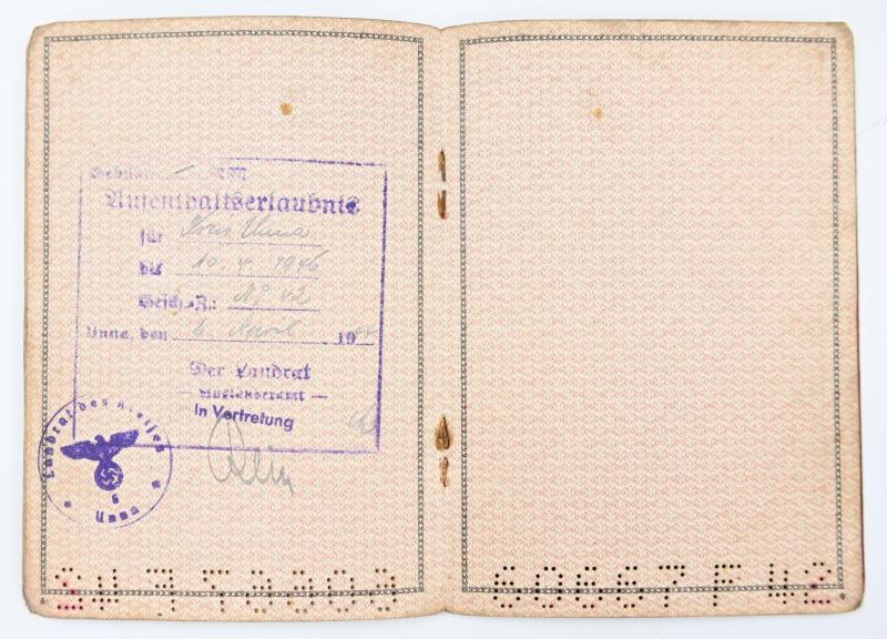 German Third Reich temporary foreign Passport
