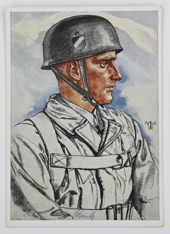 German Postcard of FSJ Oberleutnant Schmidt