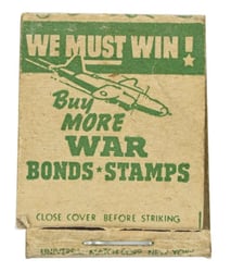US WW2 Matchbox 'War Bonds'
