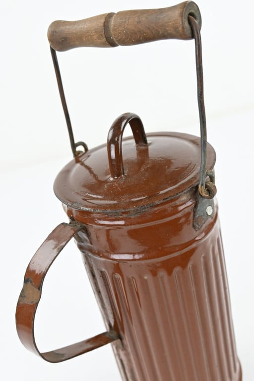German Enamel Water Can made of German M31 Gasmask Cannister
