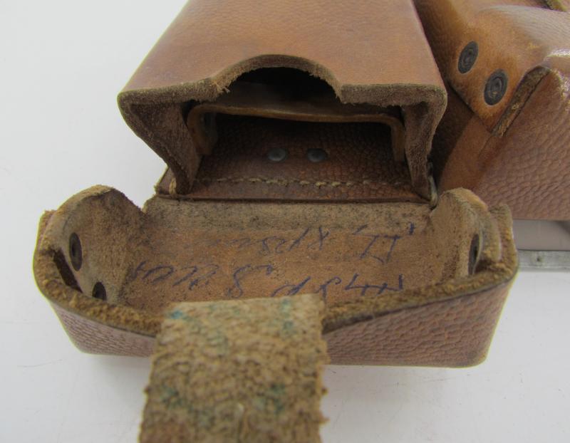 RARE matching set of brown leather K98 ammunition pouches