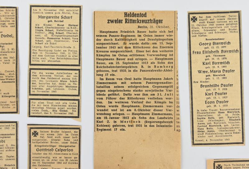 German Third Reich Era Death Messages