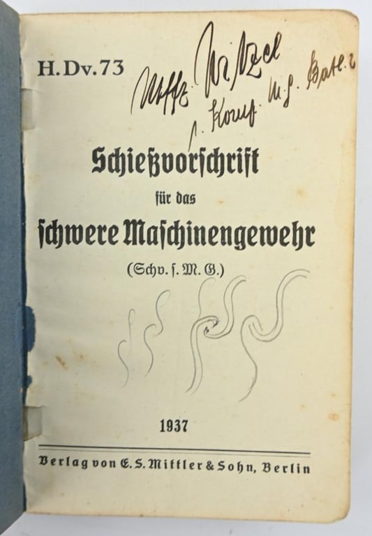 German WH Shooting Manual MG 1937