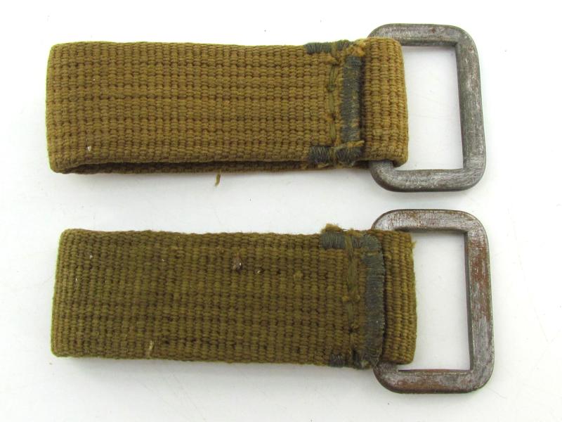 2 x Wehrmacht tropical ‘Afrikakorps’ D-ring in webbing